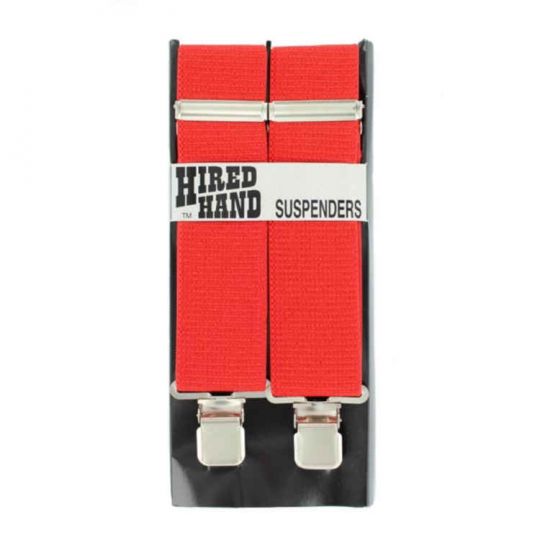 Hired Hand Adjustable Suspenders Red