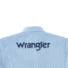 Wrangler Men's Logo Geometric Print Blue Button Down Shirt 112318482