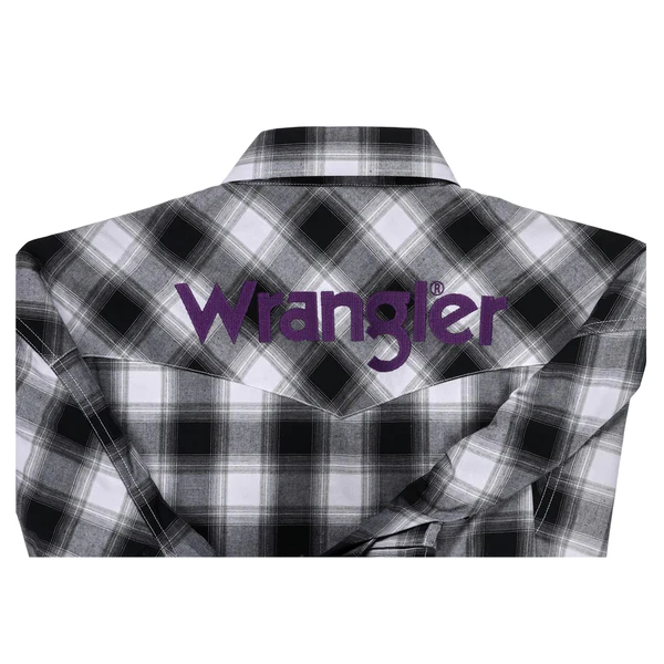 Wrangler Men's Long Sleeve Logo Western Snap Shirt 112327777