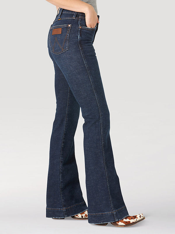 Wrangler Women's Retro Green Jean: High Rise Trouser- Faithlyn