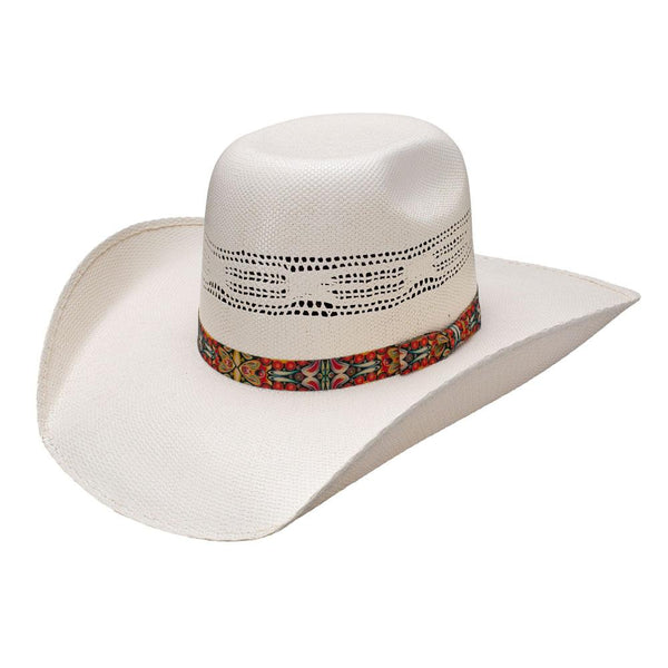 Hooey Rocker Straw Cowboy Hat W/ Retro Band RSROKR-83428