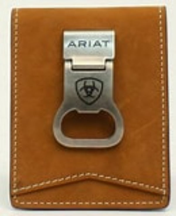 Ariat® Men's Western Contrast Stitching Bi-Fold Wallet With Money Clip A3543344