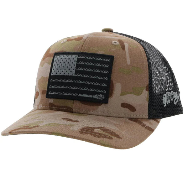 Hooey Adjustable "Liberty Roper" Camo/Black Snapback 2110T-TNBK