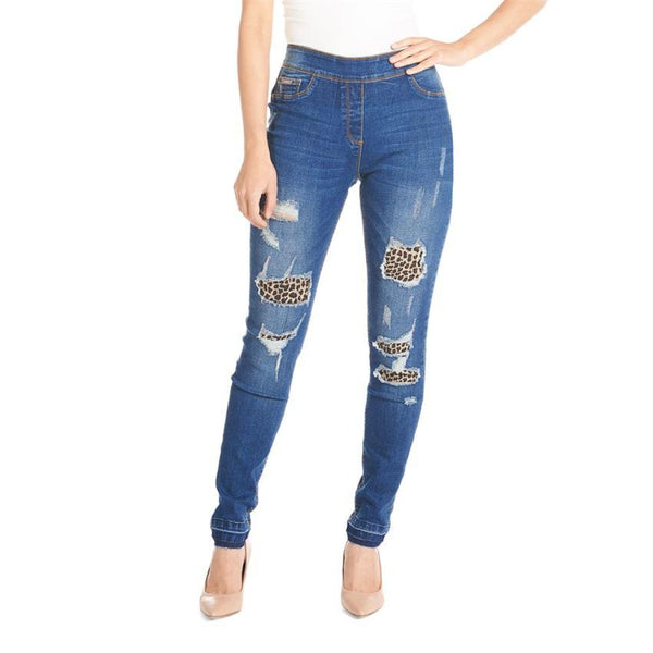 Coco Carmen OMG Skinny Jeans w/Lepord Patchwork 2139001