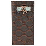 Red Dirt Western Mens Wallet Rodeo Southwest Buffalo Inlay Brown 22228876W6