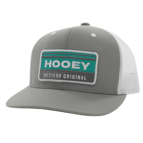 Hooey Horizon Grey/White and Turquoise Ball Cap 2235T-GYWH