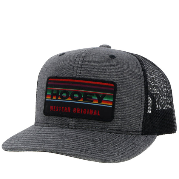 Hooey "Horizon" Grey & Black with Serape Patch Ball Cap 2335T-GYBK