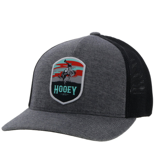 Hooey "Cheyenne" Flexfit Large/XLarge Grey & Black Cap 2344GYBK-02