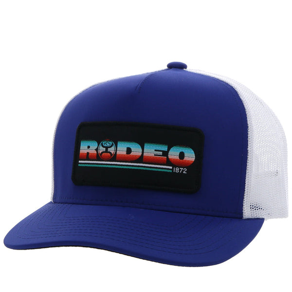 Hooey "Rodeo" Blue & White Cap with Serape Patch 2353T-BLWH