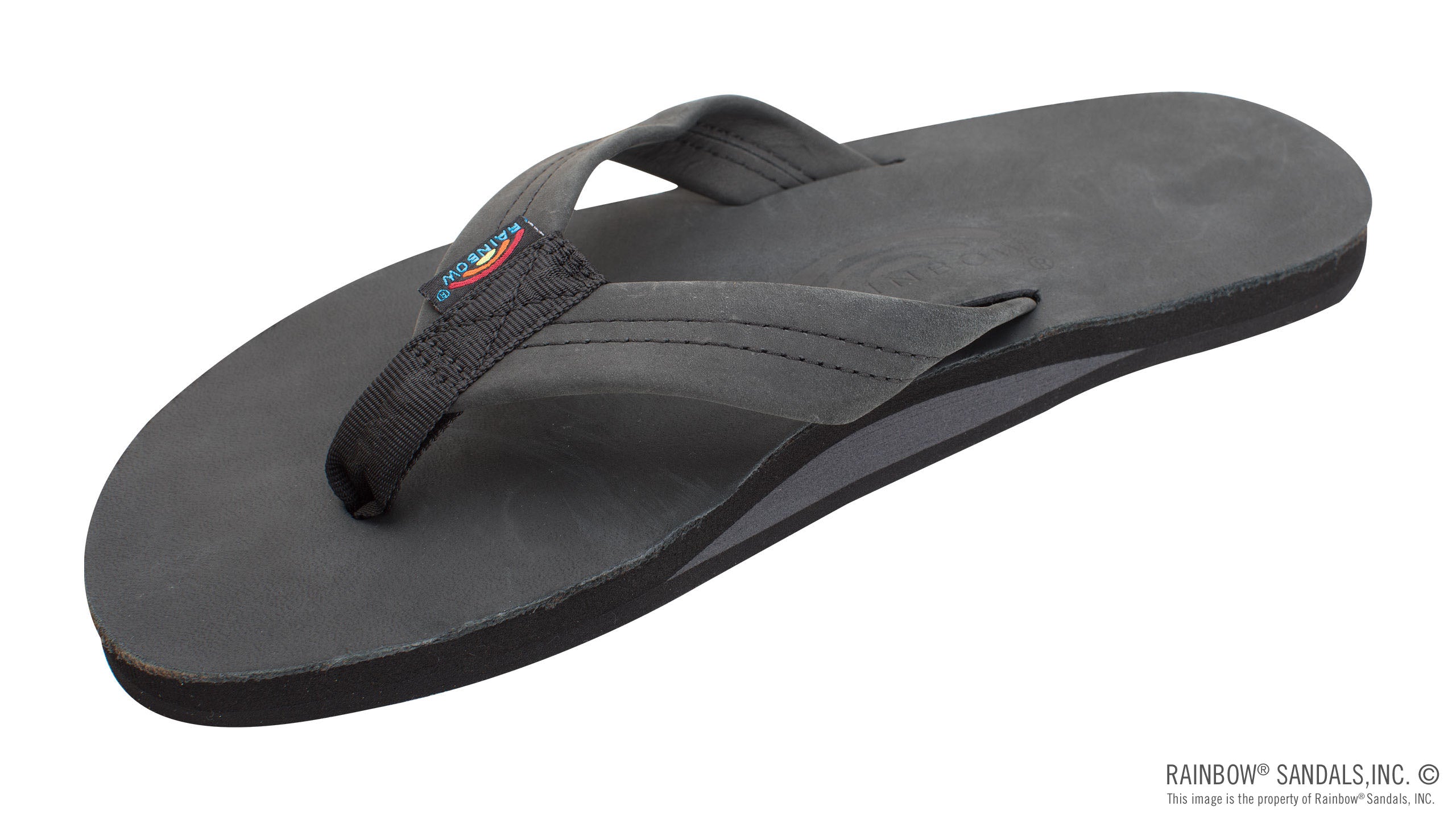 RAINBOW LADIES Single Layer Premier Leather with Arch Support Black 301ALTSBLK