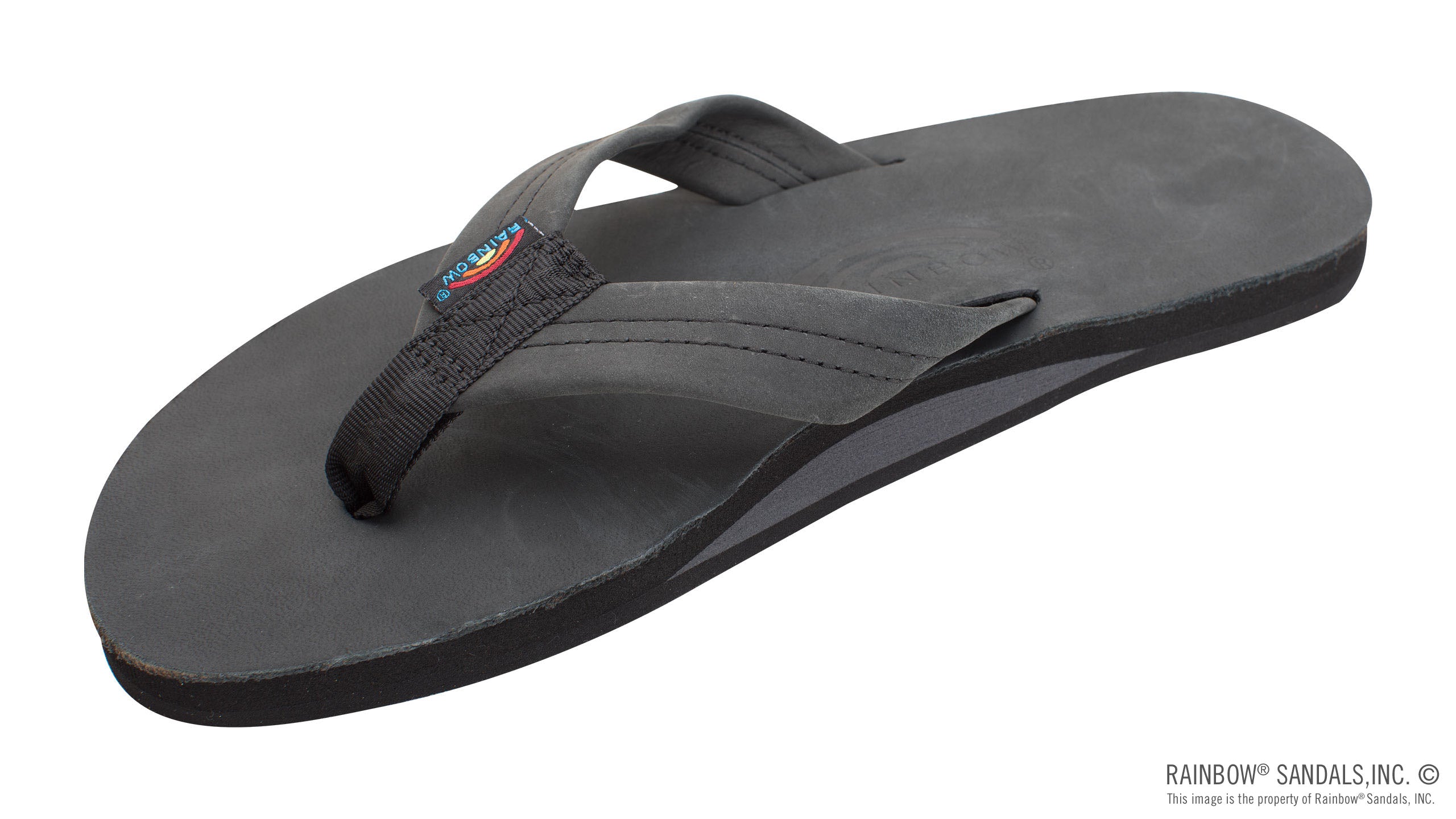 Rainbow Ladies Single Layer Premier Leather with Arch Support Black 301ALTSBLK