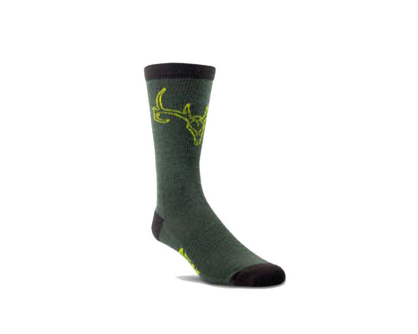 Ariat European Mount Mid Calf Socks Olive and Black size L  - 10042664