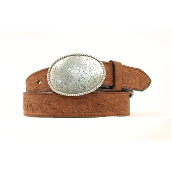 Nocona Floral Embossed Belt with Oval Buckle N1011644