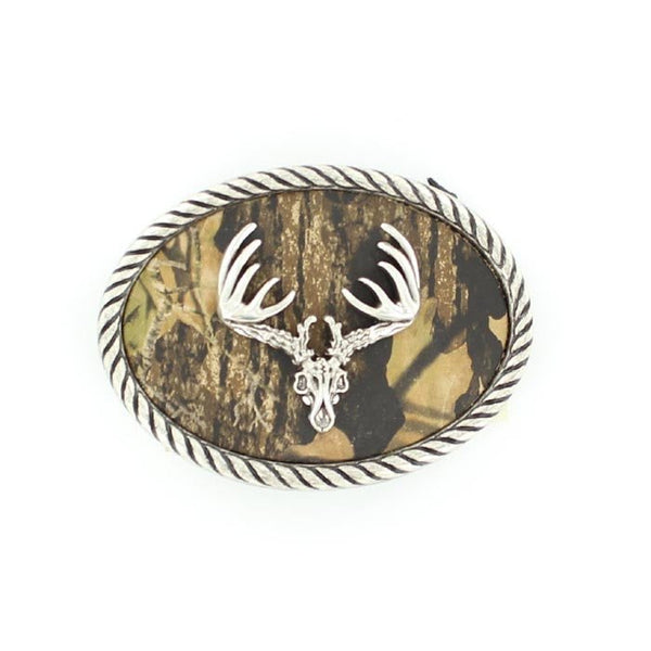 Nocona Camo Deer Skull Belt Buckle - 37076