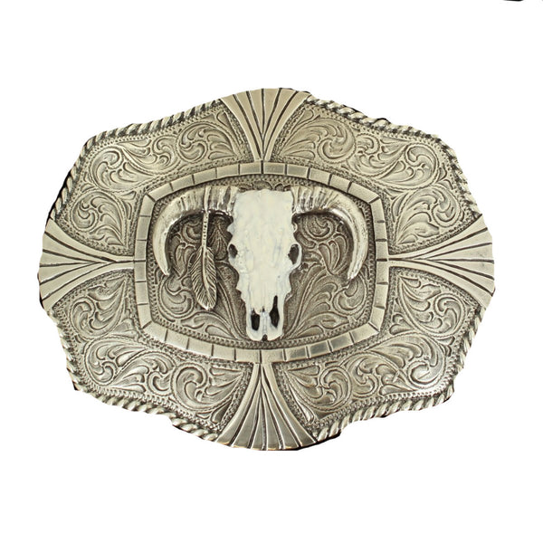 Nocona Rope Edge Steer Skull Belt Buckle 37403