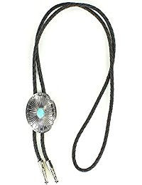 Men's Oval Turquoise Stone Bolo Tie