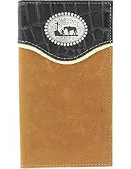 Nocona Men's Croc Print Overlay Cowboy Prayer Concho Rodeo Wallet N5410644