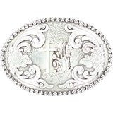 Nocona Women's Floral Etched Praying Cowboy Belt Buckle