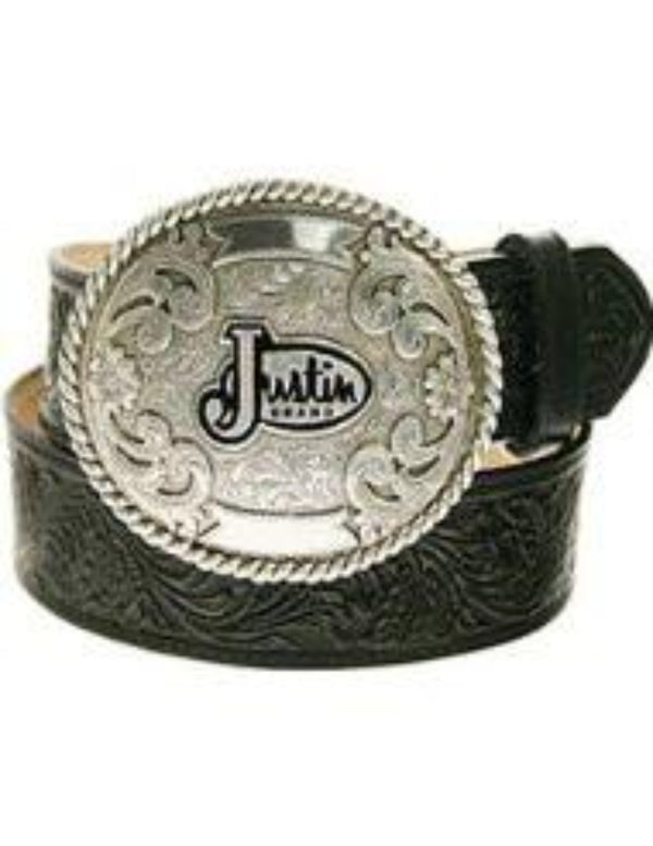 Justin Men's Floral Leather Trophy Belt 242bk