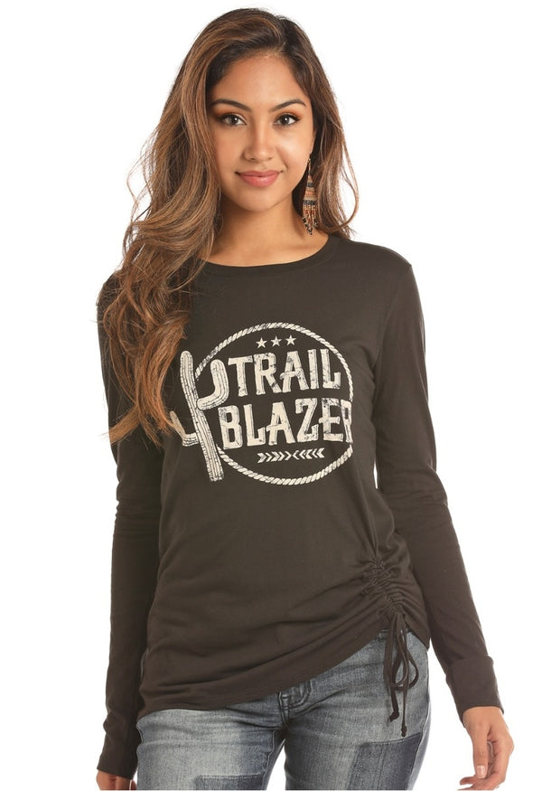 Rock & Roll Cowgirl Long Sleeve Trail Blazer Tee 48T2874