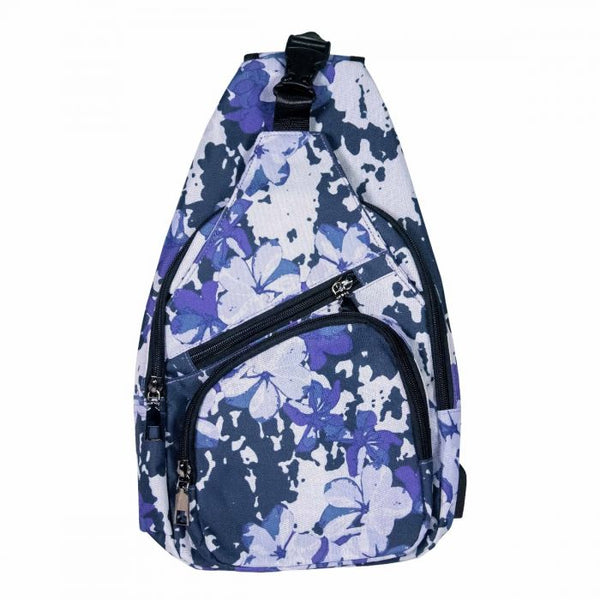 NuPouch Anti-theft Daypack,Purple Floral - Large