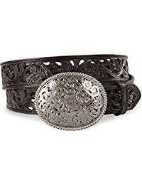 Tony Lama Black Filigree Leather Belt - C50023