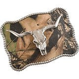 Nocona Men's Mossy Oak Longhorn Skull Buckle
