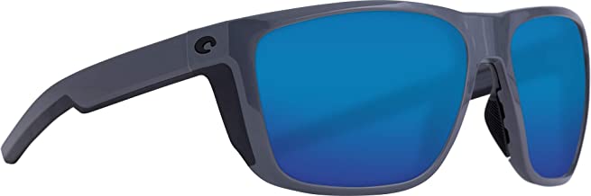 Costa Del Mar - Ferg - Shiny Grey Frame-Blue Mirror 580 Glass Polarized Lenses