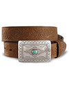 Tony Lama Women's Navajo Spirit Embossed Leather Belt Aged Bark