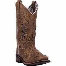 Laredo Ladies Spellbound Tan Broad Square Toe Western Boots 5661