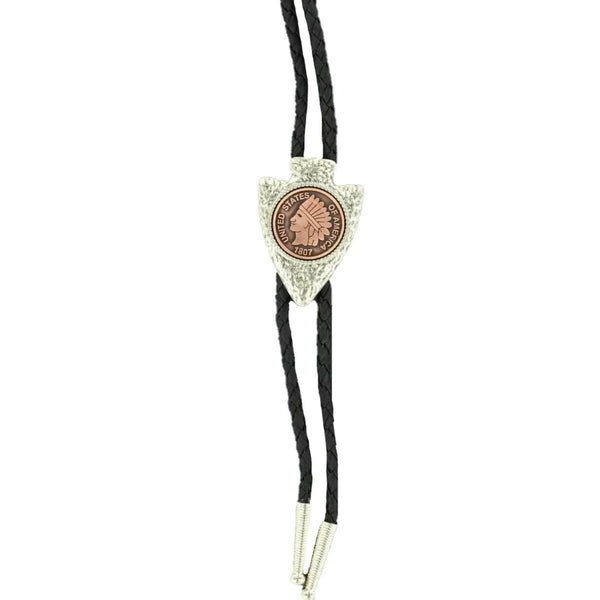 Double S Arrowhead & Coin Slide Bolo Tie 22122