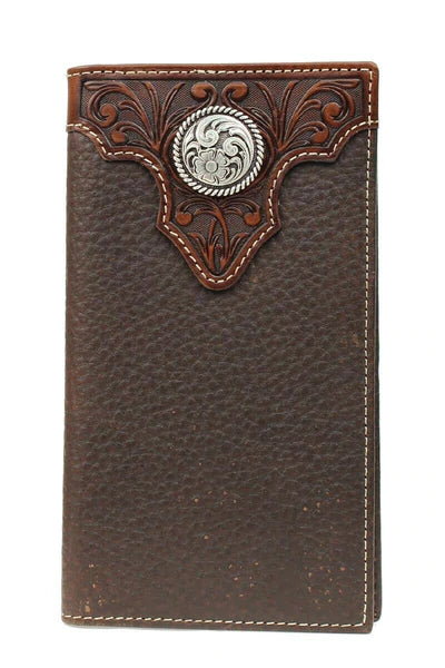 Ariat® Circle Concho Chocolate Brown Leather Rodeo Wallet A3510202