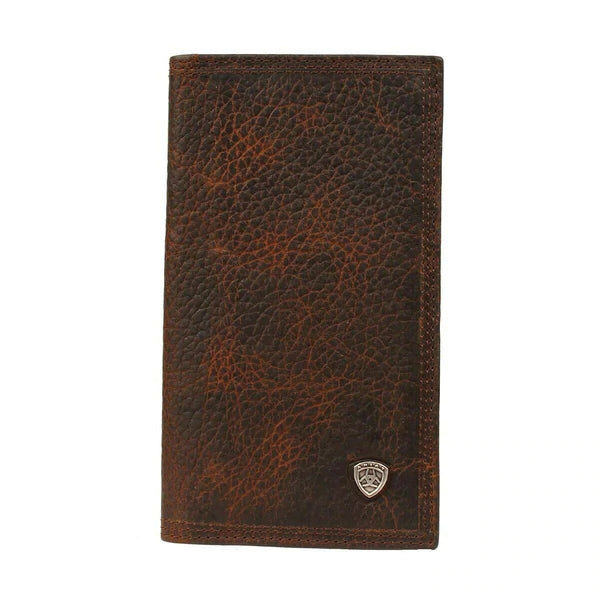 Ariat Rowdy Brown Bi-fold Rodeo Wallet w/ Small Shield Logo A35118282