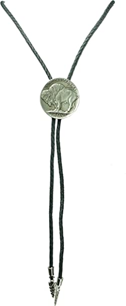 M & F Western Men's Buffalo Nickel Bolo Tie Silver One Size