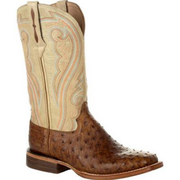 Durango Ladies Premium Exotics Full-Quill Ostrich Sunset Wheat Western Boots DRD0388