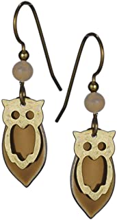 Silver Forest Goldtone Owl Dangle Fashion Earrings