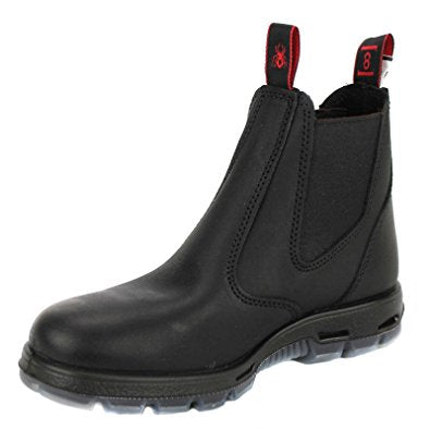 Redback Men's Bobcat  BLACK Elastic Sided Soft Toe Leather Leather Work Boot UBBK