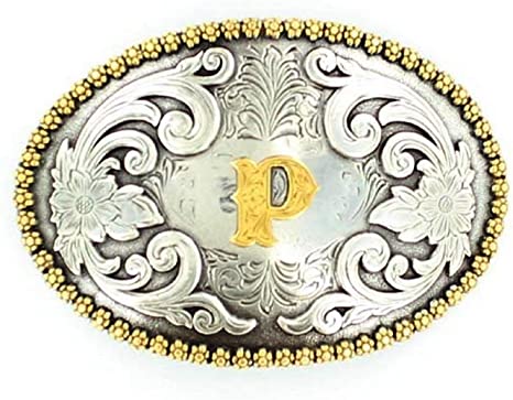 NOCONA OVAL INITIAL BUCKLE P - ACC BUCKLE - 37072-P