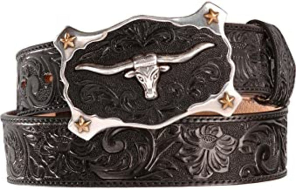 Justin Men's Longhorn Buckle Leather Belt