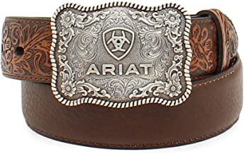 Ariat Boy's Rectangle Rope Edge Shield Buckle Embossed Belt A1301002