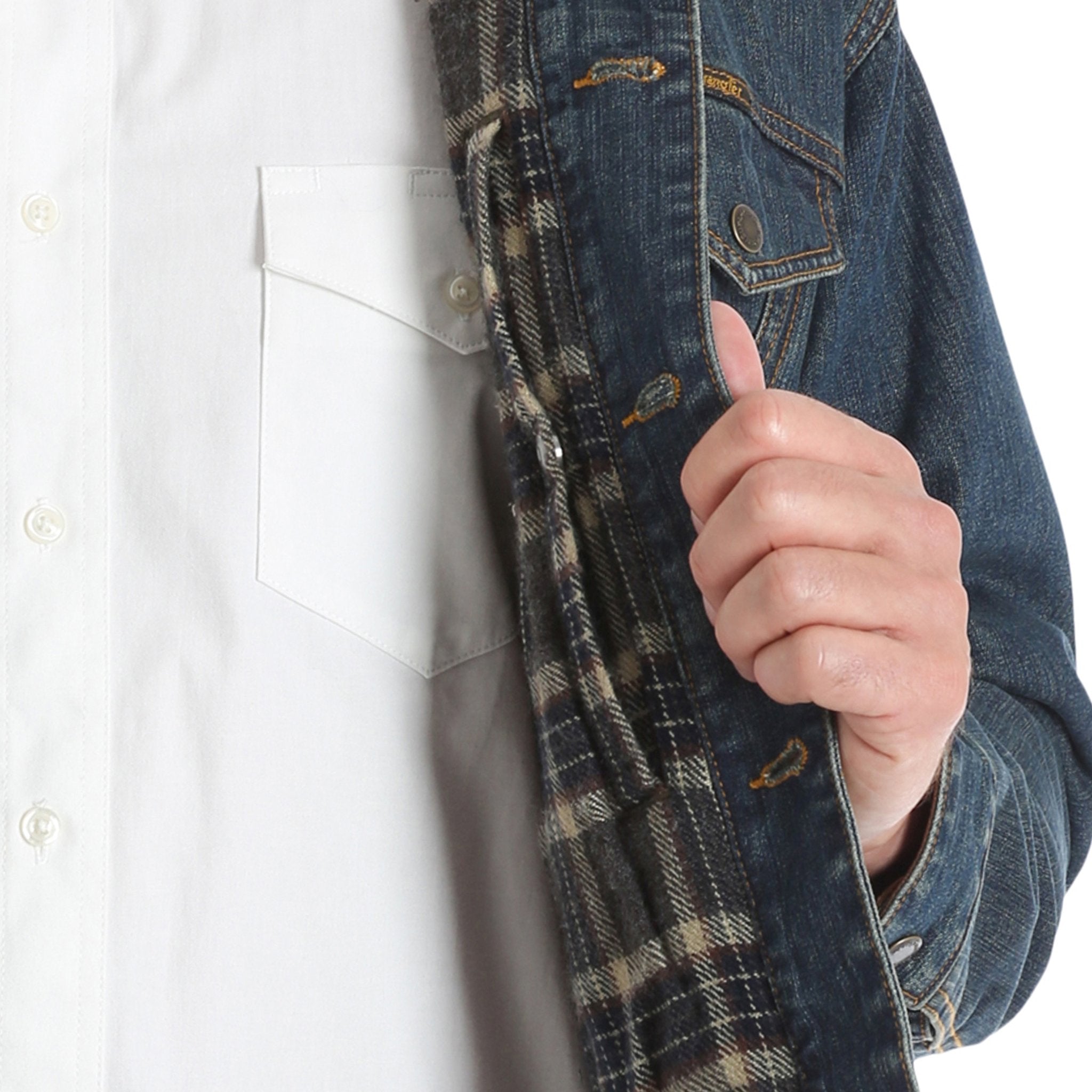 Men's Wrangler Concealed Carry Blanket Lined Denim Jacket #74265CD