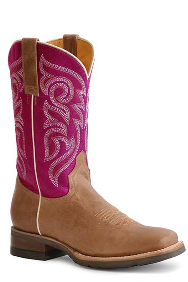 Roper Ladies Burnish Light Tan and Purple Boots 09-021-9991-0132