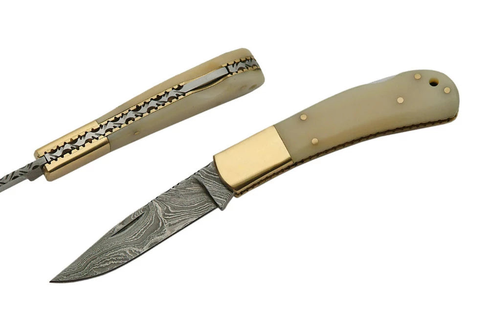 Damascus Lockback Folding Knife  DM-1167