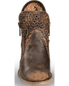 Circle G Ladies Brown Distress Cutout Round Toe Bootie Q5021