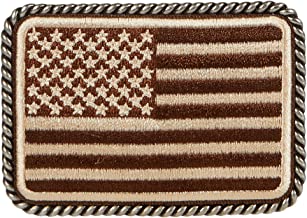Ariat Rectangle Sport Patriot USA Flag Buckle Brown/Cream One Size A37010