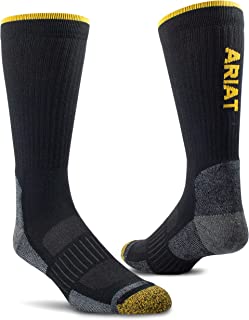 ARIAT Unisex High Performance Crew Tek Work Boot Sock, 2-pair Pack AR2777-002 Large