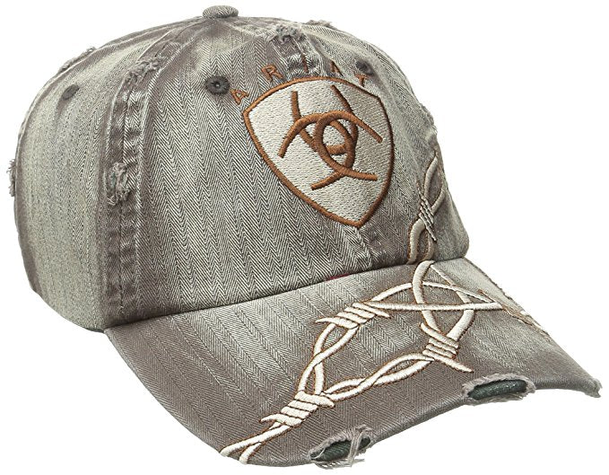 Ariat Distressed Brown with Barbwire Logo Cap 1509802