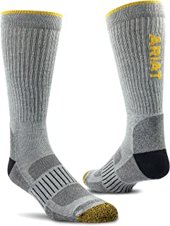 ARIAT Unisex High Performance Crew Tek Work Boot Sock, 2-pair Pack Large AR2777-050
