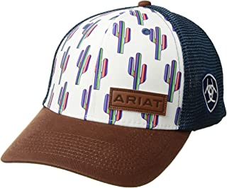 ARIAT Women's Serape Cactus Mesh Snap Cap, White/Blue, One Size 1512605
