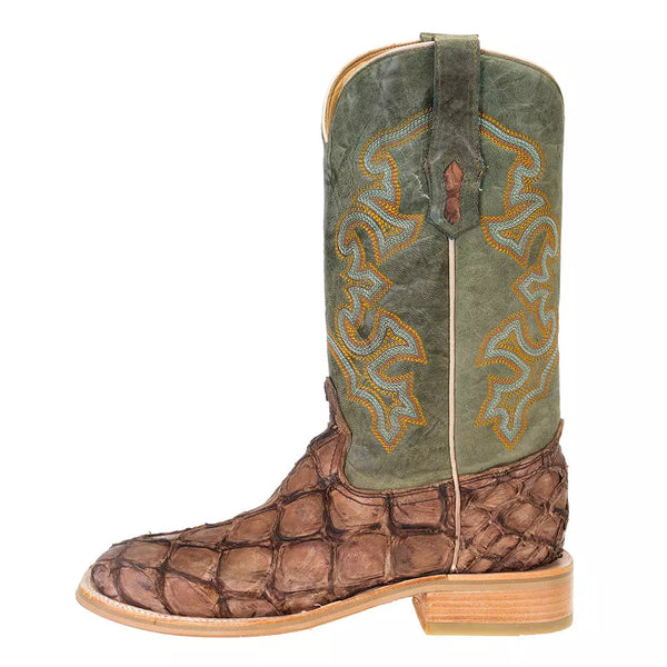 Corral Mens Brown/ Turquoise Fish Embroidery Boots A4048